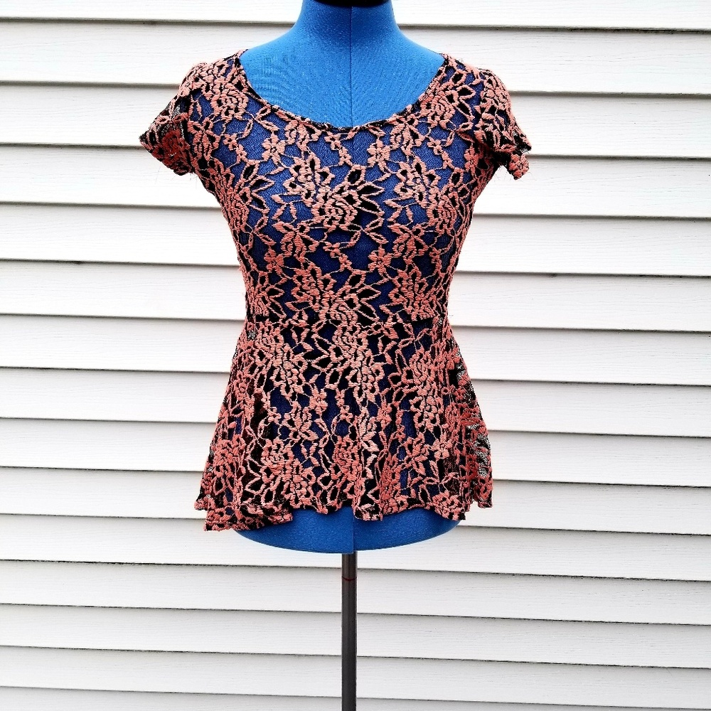 Myth Sheer Lace Top XS